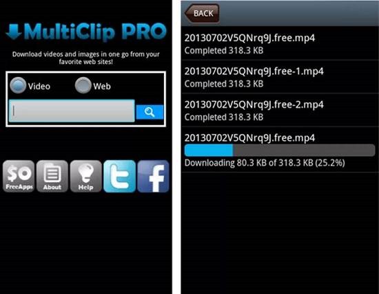Multi Clip Video Download For Android